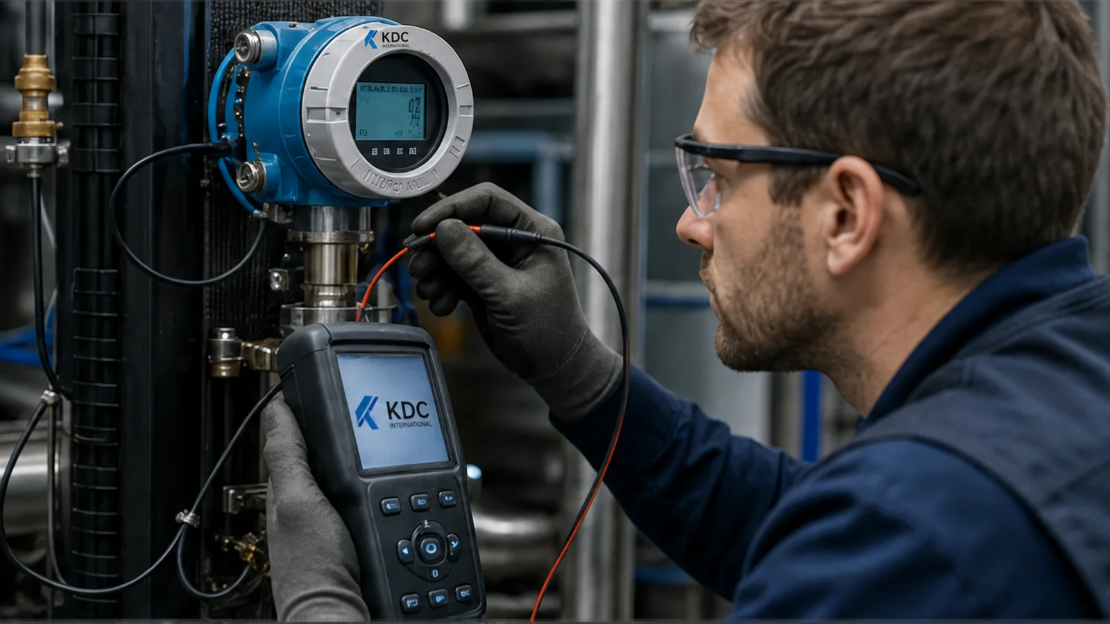 Mechanical commissioning engineer visualizing airflow inside a KDC-branded data hall